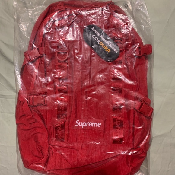supreme dark red backpack